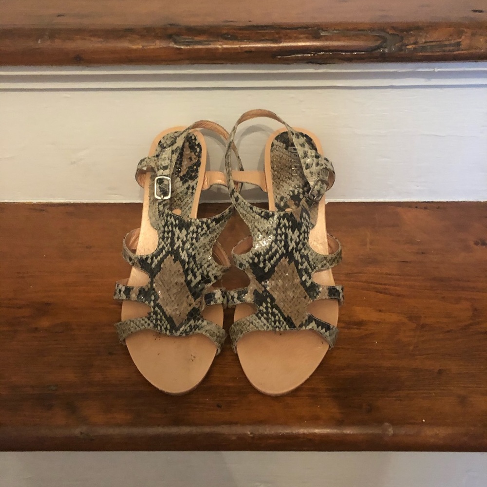 Portia Snakeskin Strappy Leather Heels